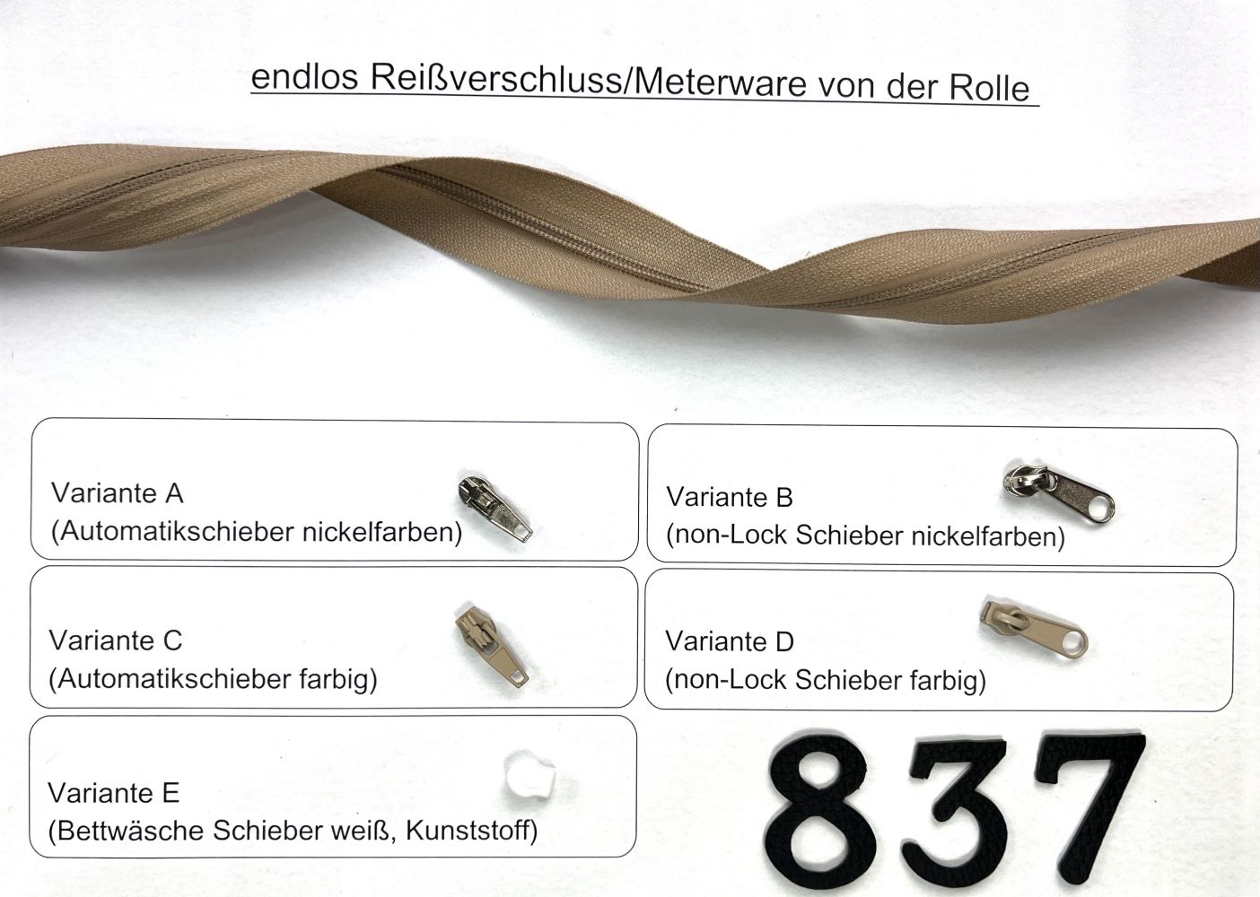 RVS endlos 3mm beige 20m