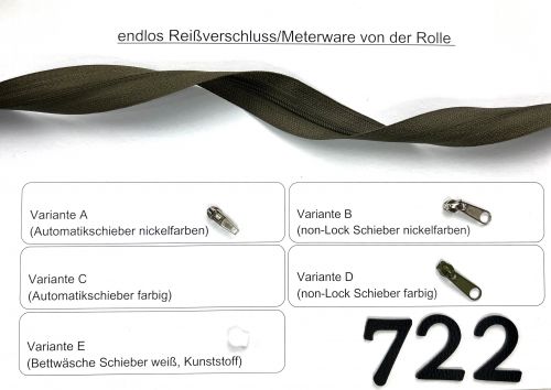 RVS endlos 3mm olivgrün 20m